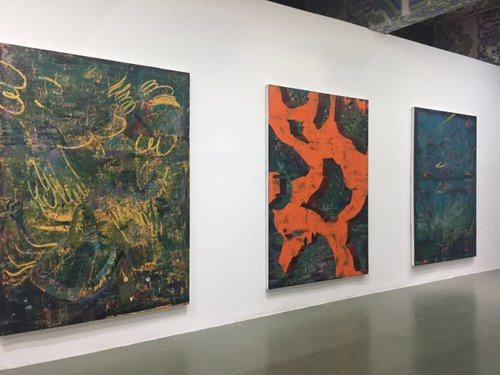 Paintings by Julien des Monstiers on display at Yishu 8 (Photo: Xu Liuliu/GT)