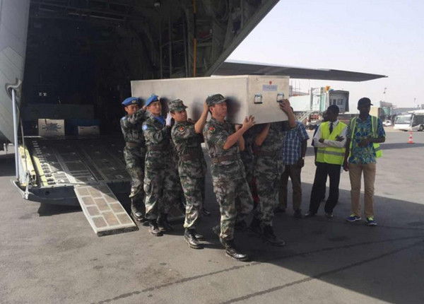 Body of Chinese peacekeeper arrives in Bamako