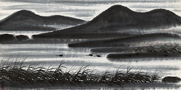 Wild geese flying over reeds by Lin Fengmian (Photo/artron.net)
