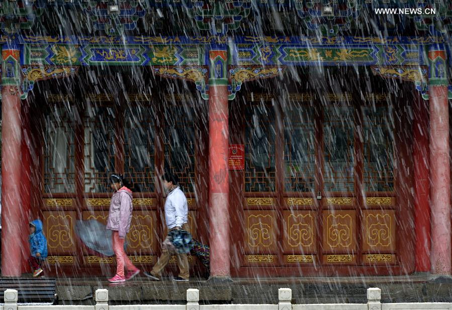 Snowfall hits Yinchuan, causing inconvenience