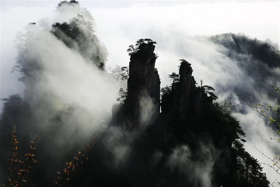 Amazing clouds view seen at Wulingyuan scenic spot in Hunan