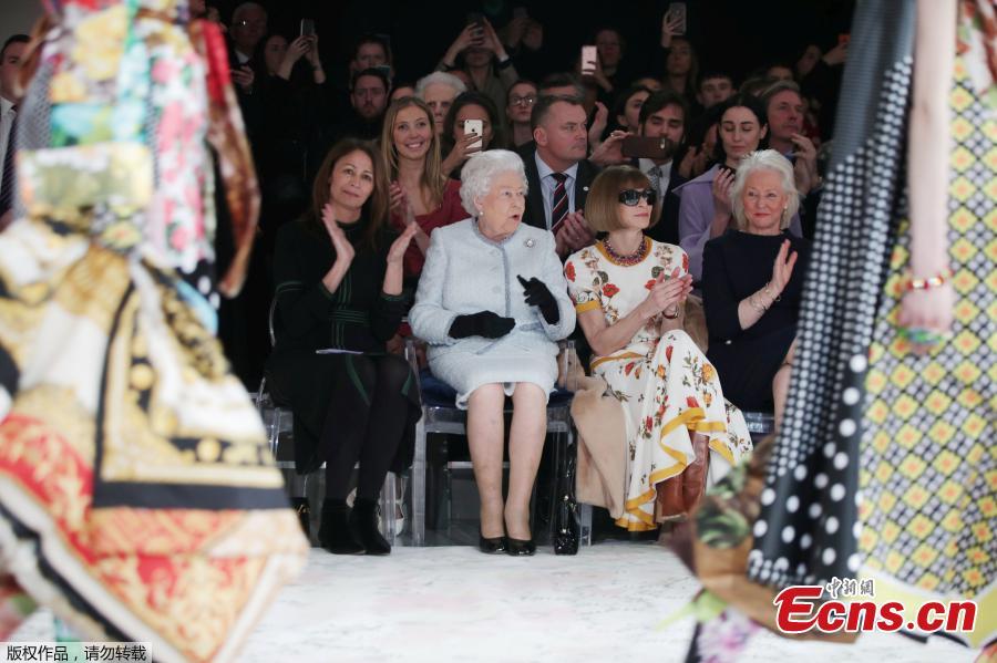 Queen Elizabeth II makes first visit to London Fashion Week