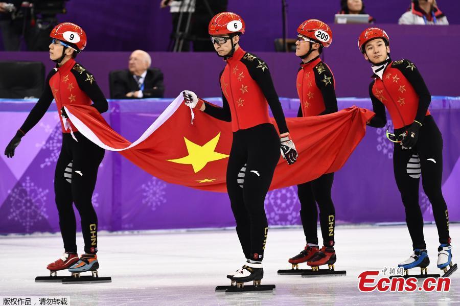 China wins silver in men's short-track speedskating 5,000m relay 