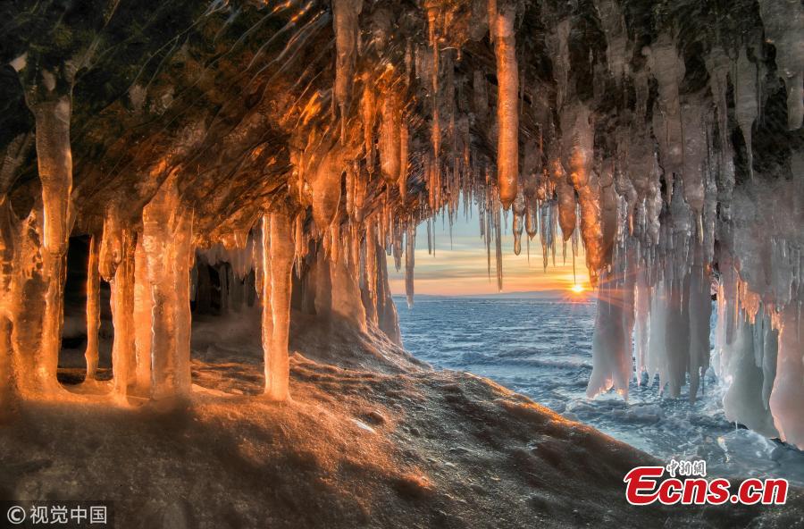 Breathtaking images of icicle formations on Lake Baikal