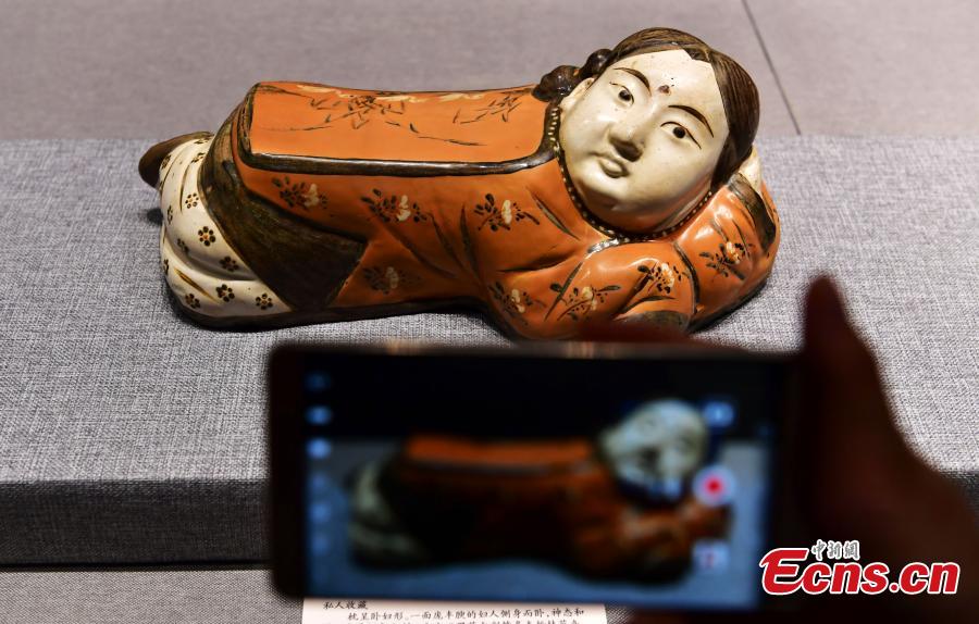 Selected ceramic pillows on show in Hebei Museum