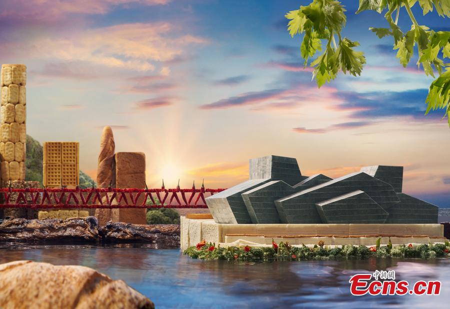 Food used to make Chongqing landmark replicas 