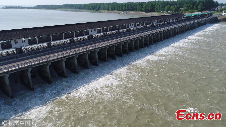 Hongze Lake discharged flood for safety
