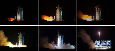China successfully launched the world's first quantum satellite from the Jiuquan Satellite Launch Center in northwestern Gobi Desert at 1:40 am on Tuesday. (Photo/Xinhua)