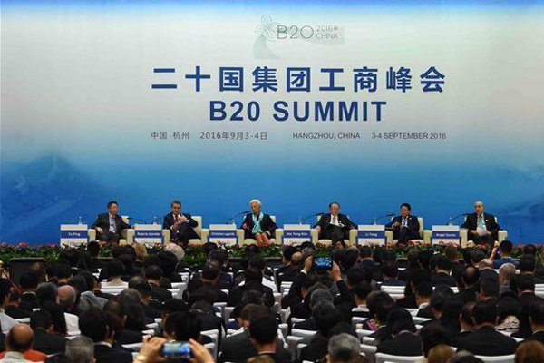 The Business 20 (B20) Summit starts in Hangzhou, capital of East China's Zhejiang Province, Sept 3, 2016. (Photo/Xinhua)