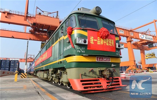 A China-Europe container train is ready for departure at Tuanjiecun Central Station in Chongqing, southwest China, June 8, 2016. More than 1,700 of these container trains are in operation nationwide. The China-Europe container trains have become a major transportation channel of the international logistics industry, and also powerful support for the development of the Belt and Road initiative. (Xinhua/Tang Yi)