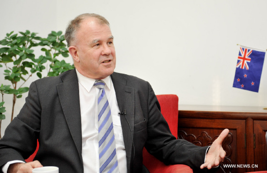 John McKinnon, New Zealands Ambassador to China, accepts Xinhuanet's interview on Feb. 28, 2017. (Xinhuanet/Xu Xin)