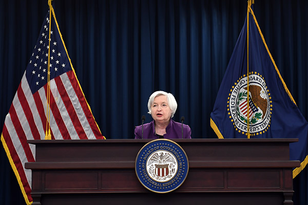 US Federal Reserve Chair Janet Yellen speaks during a news conference in Washington DC, June 14, 2017. (Photo/Xinhua)