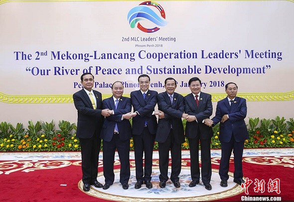 Chinese Premier Li Keqiang attends the 2nd Mekong-Lancang Cooperation Leaders' Meeting in Phnom Penh, Cambodia on Jan. 10 local time. (Photo/Chinanews.com)