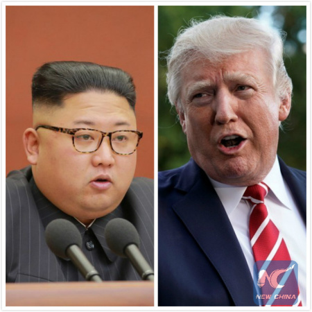 Combo photo of U.S. President Donald Trump and DPRK top leader Kim Jong Un.