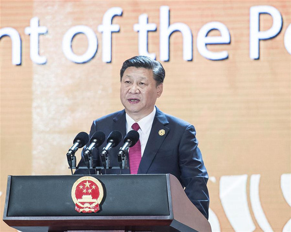 Chinese President Xi Jinping delivers a keynote speech at the Asia-Pacific Economic Cooperation (APEC) CEO Summit in Da Nang, Vietnam, Nov. 10, 2017. (Xinhua/Li Tao)