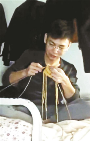 Men's dorm knitting circle goes viral