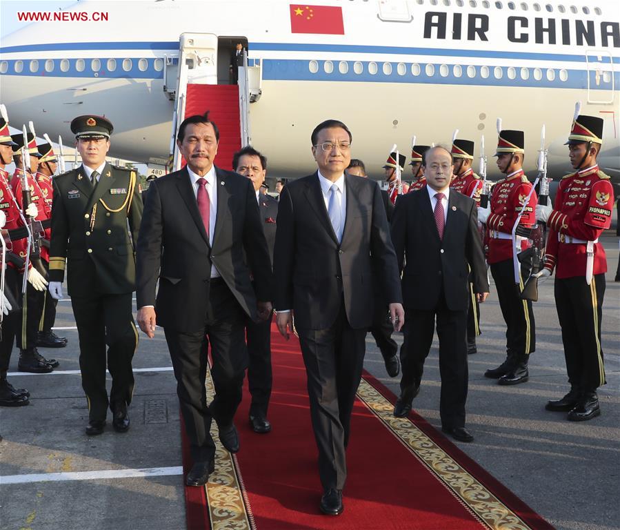 Chinese premier arrives in Indonesia for official visit