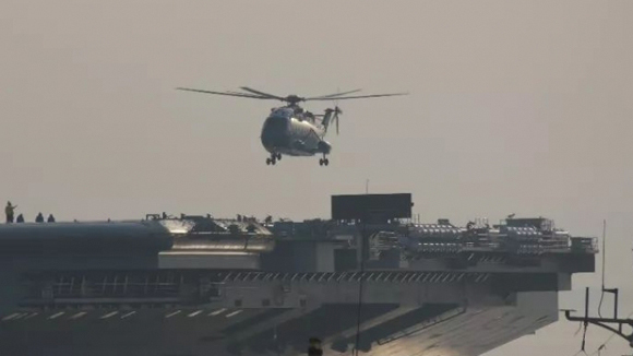Helicopter landing test successful for China's new aircraft carrier