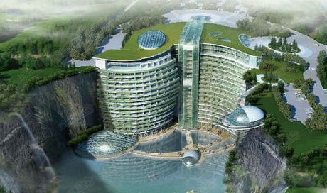 Resort hotel built in Shanghai quarry plans trial operation