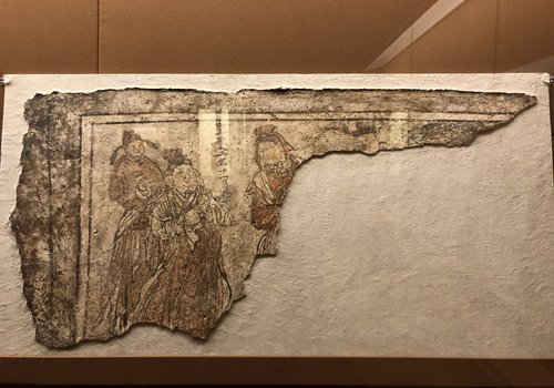 Dynastic wall paintings from Shanxi Museum displayed