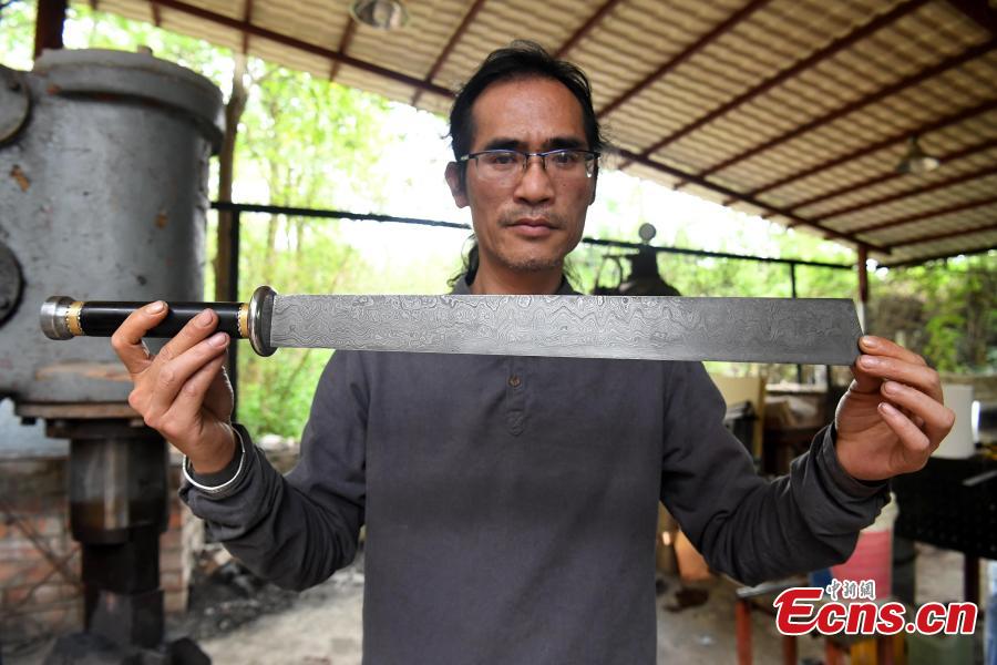 Man fascinated with sword-making for nine years