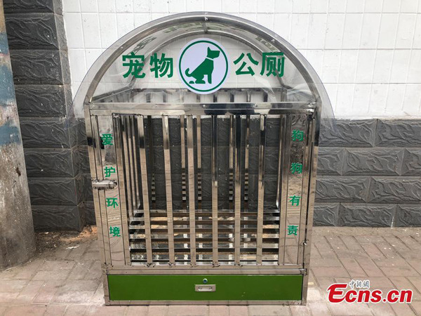 Toilet for dog placed on Taiyuan street
