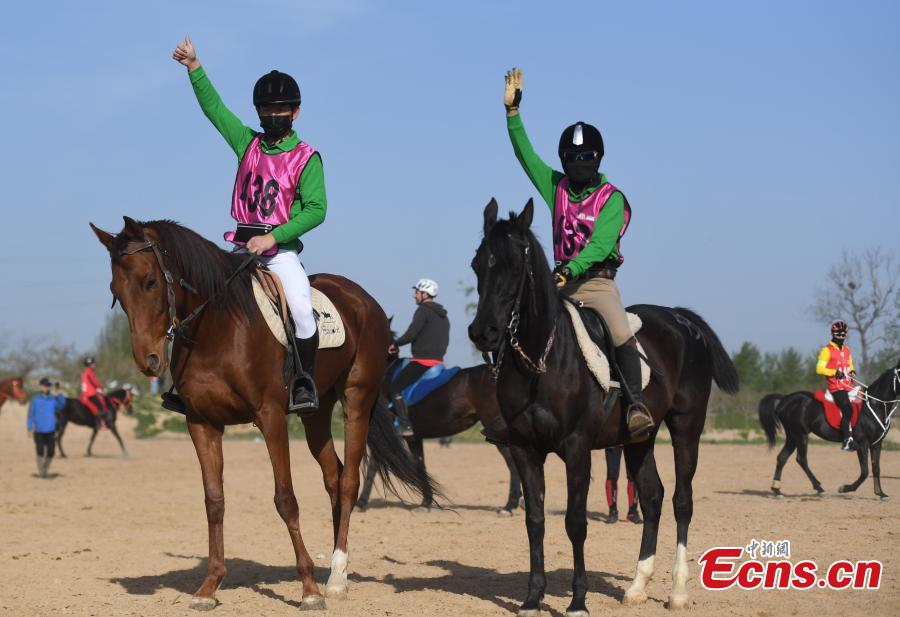 Over 100 compete in equestrian endurance in Anhui 