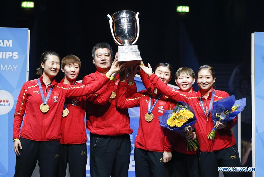 China's women's team win 4th consecutive title at table tennis worlds